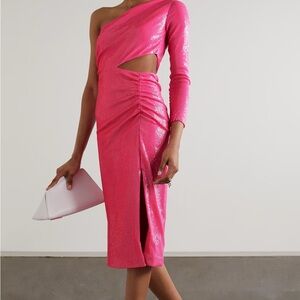 L'AGENCE
Christie one-shoulder ruched cutout sequined jersey dress